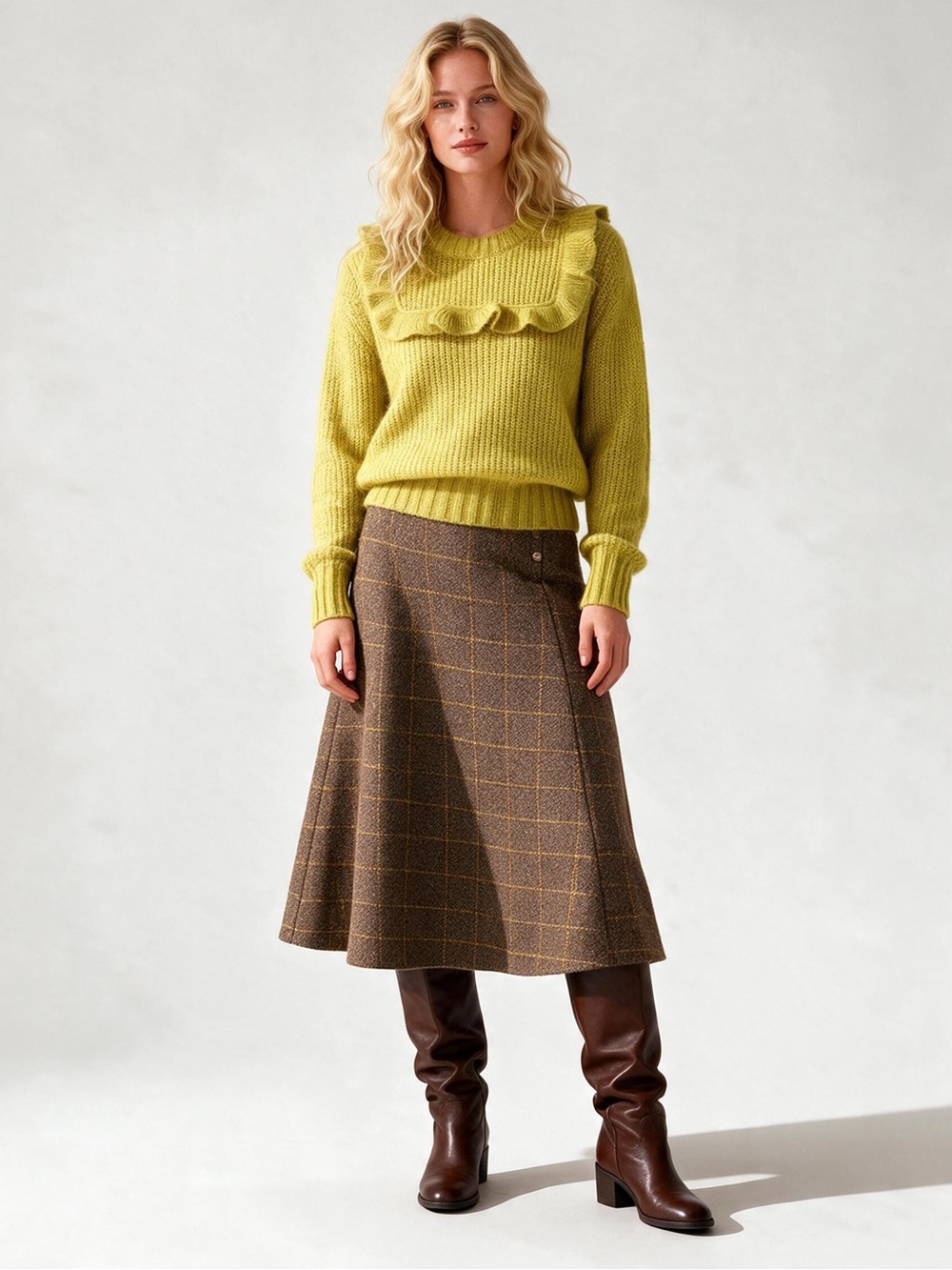 Baum und Pferdgarten Mock Neck Mohair Wool Fuzzy Sweater Women's Sz S Yellow
